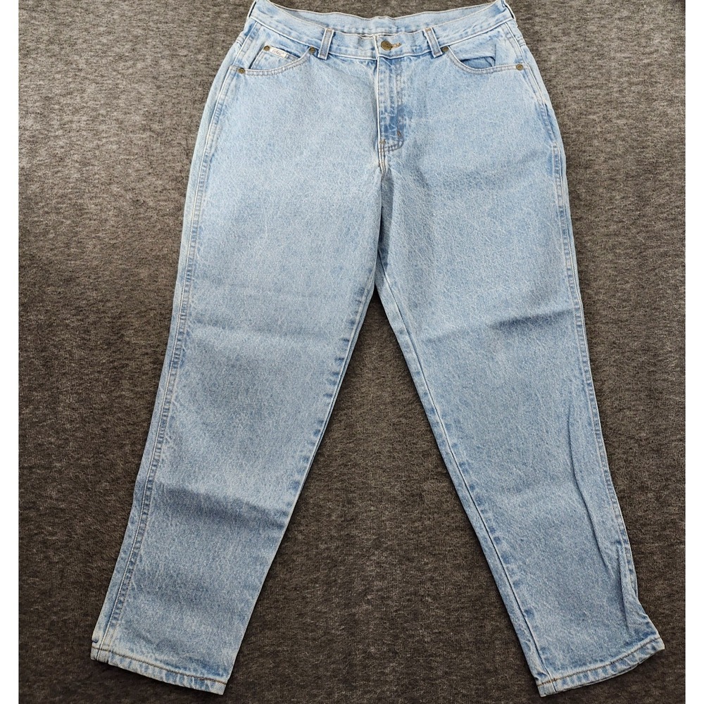 Vintage Chic Jeans Womens 18 Petite Light Blue Wash Tapered Mom 80s Made in USA